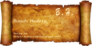 Busch Hedvig névjegykártya
